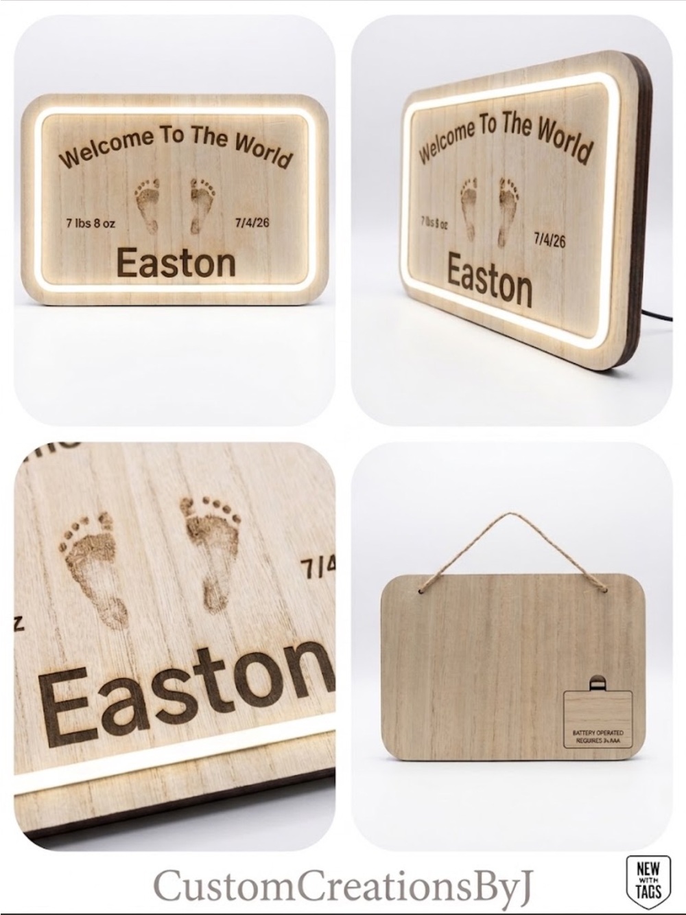 Custom Wood LED Sign Personalized Gift